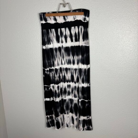 A.n.a A New Approach Size Large Maxi Length Tie Dye Boho Skirt Fold Over Waist - Picture 4 of 5